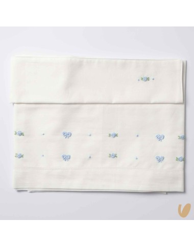 Set lenzuolo nodi e roselline ricamati a mano Coperta e Lenzuola