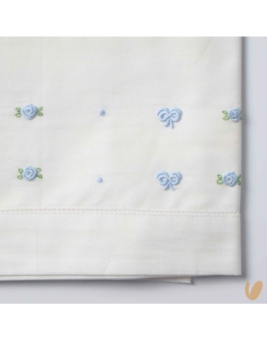 Set lenzuolo nodi e roselline ricamati a mano Coperta e Lenzuola