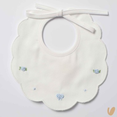 Bavetta piquè roselline e nodi d'amore Bavetta e Mussola