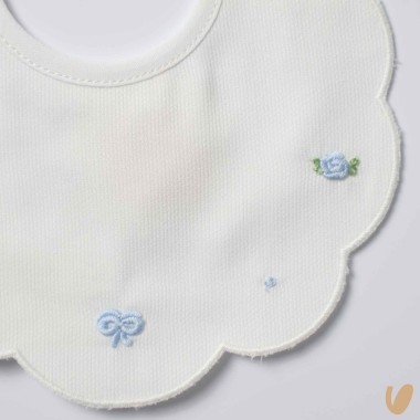 Bavetta piquè roselline e nodi d'amore Bavetta e Mussola