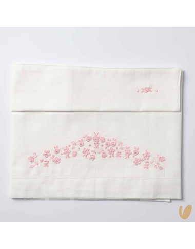 Boquet sheet set of hand-embroidered flowers