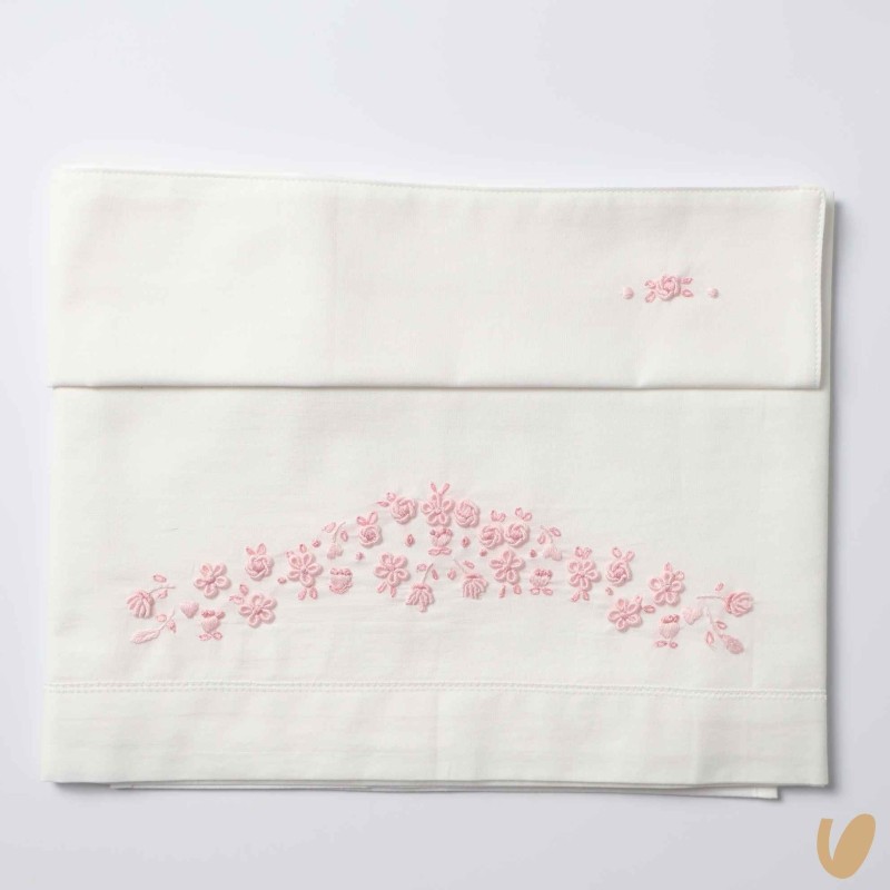 Set lenzuolo bouquet di fiori ricamati a mano Coperta e Lenzuola