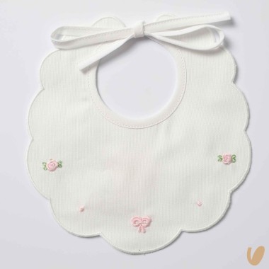 Bavetta piquè roselline e nodi d'amore Bavetta e Mussola