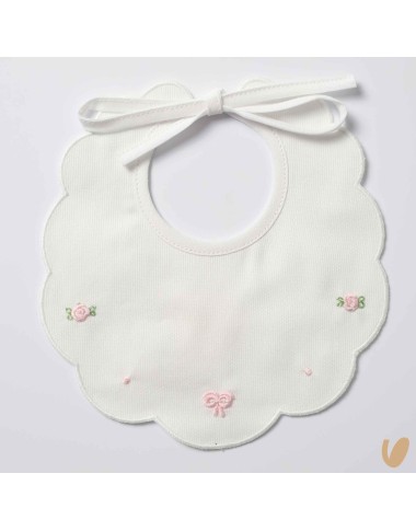 Bavetta piquè roselline e nodi d'amore Bavetta e Mussola