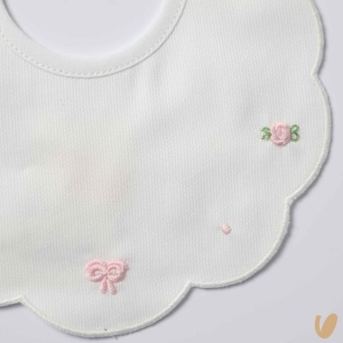 Bavetta piquè roselline e nodi d'amore Bavetta e Mussola
