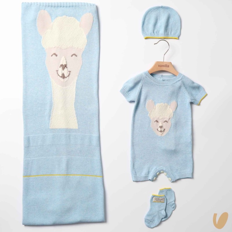 Completo nascita in seta e cotone alpachino Set Nascita e Uscita Clinica