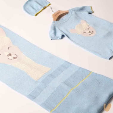 Completo nascita in seta e cotone alpachino Set Nascita e Uscita Clinica