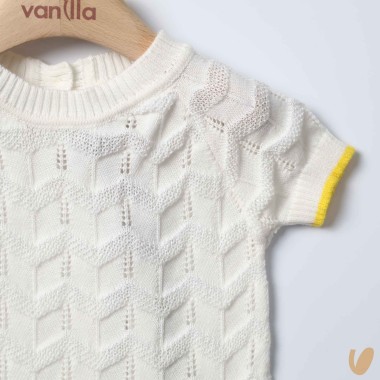 Completo nascita onde in filo di cotone Set Nascita e Uscita Clinica