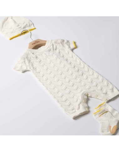 Completo nascita onde in filo di cotone Set Nascita e Uscita Clinica