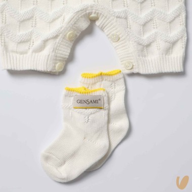 Completo nascita onde in filo di cotone Set Nascita e Uscita Clinica