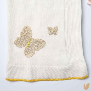 Completo nascita farfalle in filo di cotone Set Nascita e Uscita Clinica