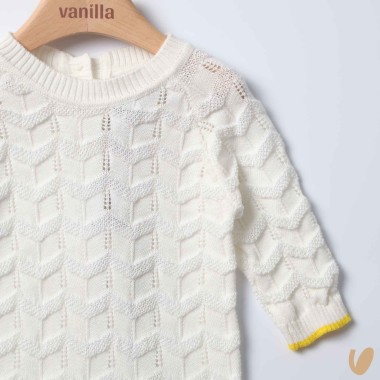 Completo nascita onde in filo di cotone Set Nascita e Uscita Clinica