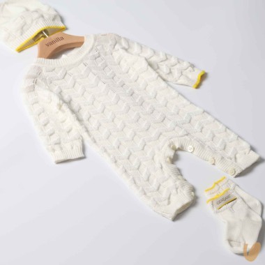 Completo nascita onde in filo di cotone Set Nascita e Uscita Clinica