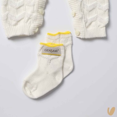 Completo nascita onde in filo di cotone Set Nascita e Uscita Clinica