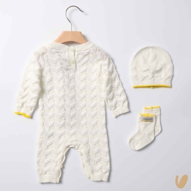 Completo nascita onde in filo di cotone Set Nascita e Uscita Clinica