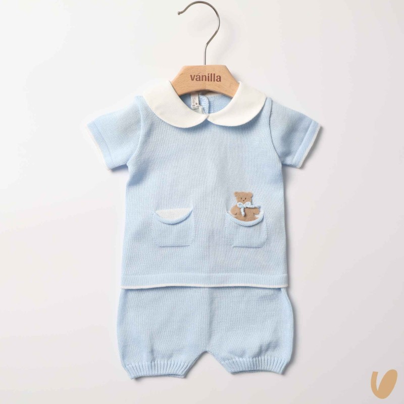 Completo nascita in filo orsetto Completo e Pagliaccetto