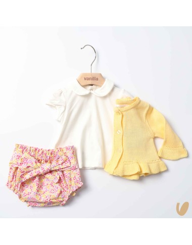 Completo Blusa Cardigan e Culotte Completo e Pagliaccetto