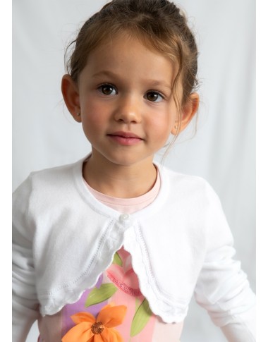 Scalloped tricot bolerin