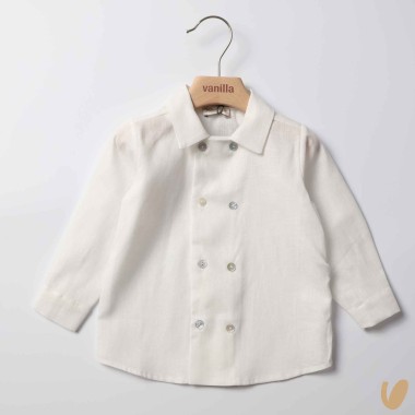 Camicia doppiopetto in puro lino T-Shirt e Camicia