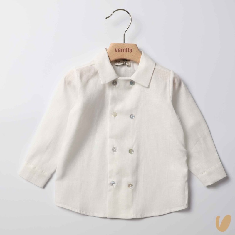 Camicia doppiopetto in puro lino T-Shirt e Camicia