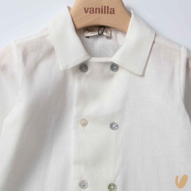 Camicia doppiopetto in puro lino T-Shirt e Camicia