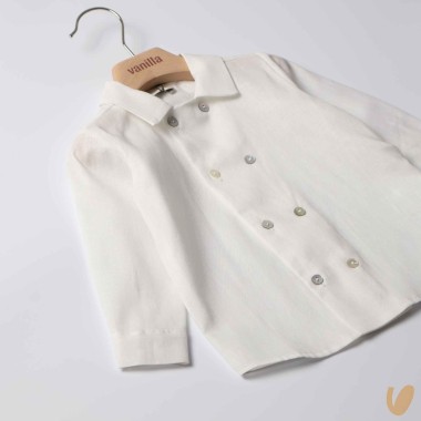 Camicia doppiopetto in puro lino T-Shirt e Camicia