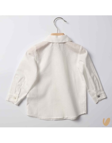 Double-breasted shirt in pure linen