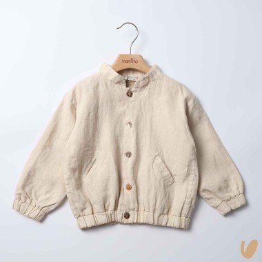 Bomber in puro lino Cappotto e Giubbino