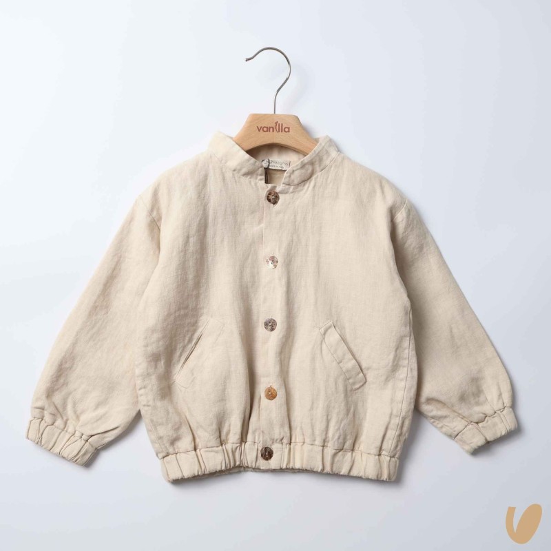 Bomber in puro lino Cappotto e Giubbino
