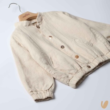 Bomber in puro lino Cappotto e Giubbino