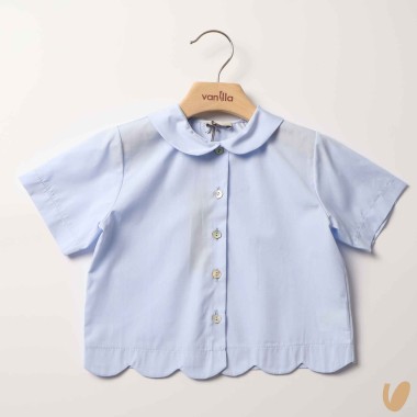 Camicia in popeline orlo fiore Camicia e Blusa