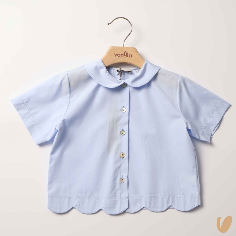 Camicia in popeline orlo fiore Camicia e Blusa