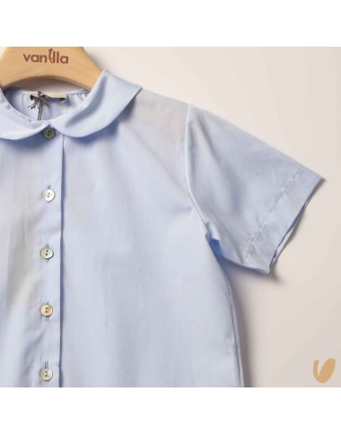 Shirt in poplin hem flower