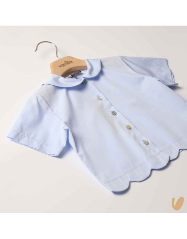 Shirt in poplin hem flower