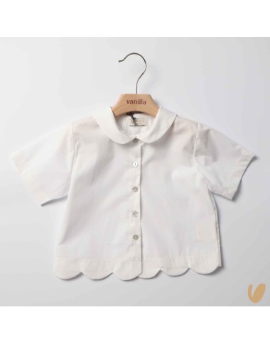 Shirt in poplin hem flower