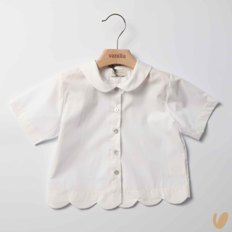 Camicia in popeline orlo fiore Camicia e Blusa