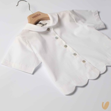 Camicia in popeline orlo fiore Camicia e Blusa
