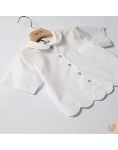 Camicia in popeline orlo fiore Camicia e Blusa