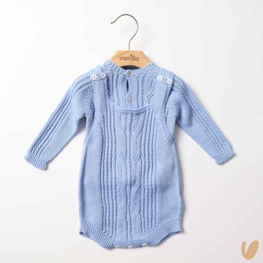 Completo salopette e cardigan filo di cotone organico Completo e Pagliaccetto