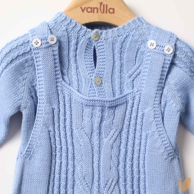 Completo salopette e cardigan filo di cotone organico Completo e Pagliaccetto