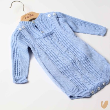 Completo salopette e cardigan filo di cotone organico Completo e Pagliaccetto