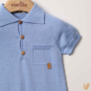 Pagliaccetto a polo in cotone organico Completo e Pagliaccetto