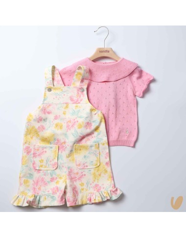 Dungarees and sweater