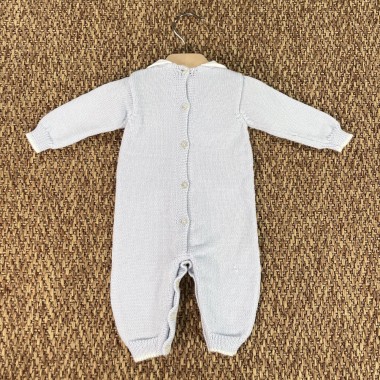 Tutina in lana ricamata a mano Neonato 0/36