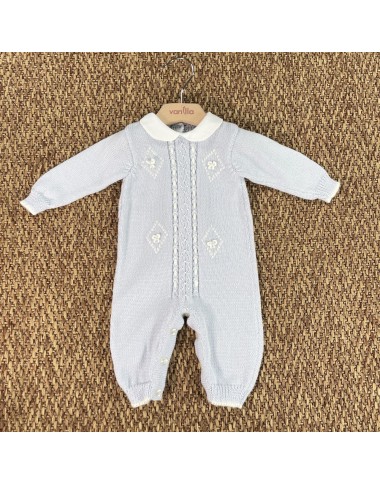 Tutina in lana ricamata a mano Neonato 0/36
