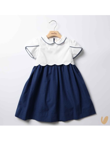 Dress in Piquè and Seersucker