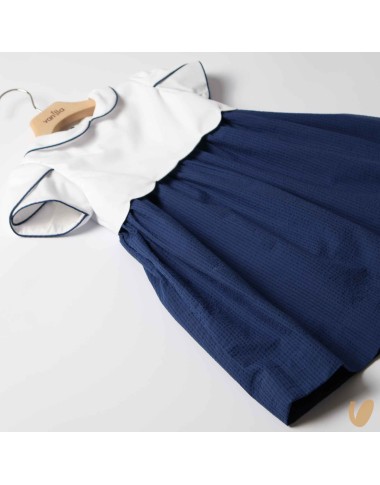 Dress in Piquè and Seersucker