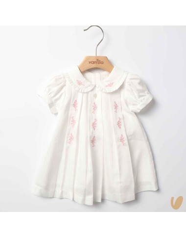 Embroidered fold dress