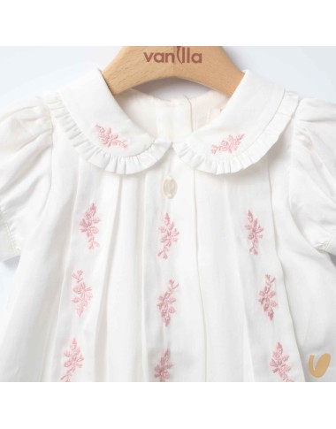 Embroidered fold dress