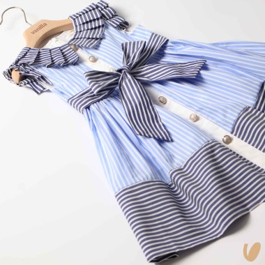 Abito righe patchwork Abito e Tuta